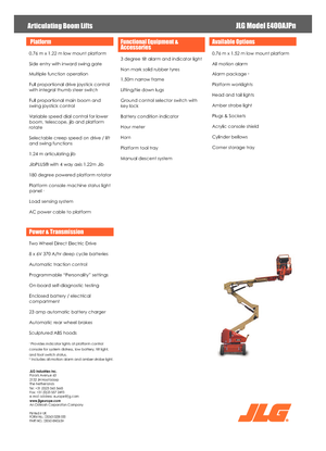 Piattaforme aeree articolate gommate JLG E400AJPN