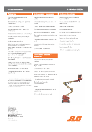 Piattaforme aeree articolate gommate JLG E400AN