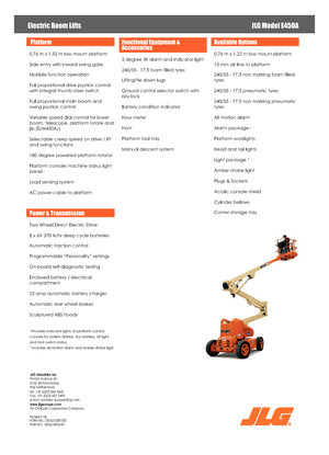 Piattaforme aeree articolate gommate JLG E450A