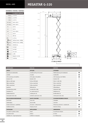 Piattaforme aeree verticali a pantografo su ruote Holland-Lift G 320 EL 30 4WD S/N
