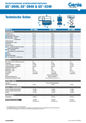 Piattaforme aeree verticali a pantografo su ruote Genie GS-3246