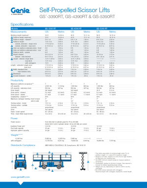 Piattaforme aeree verticali a pantografo su ruote Genie GS-3390 RT
