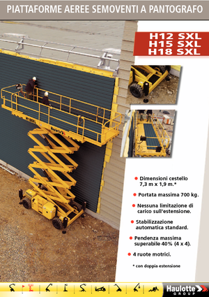Piattaforme aeree verticali a pantografo su ruote Haulotte H18 SXL