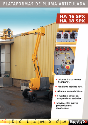 Piattaforme aeree articolate gommate Haulotte HA 16 SPX