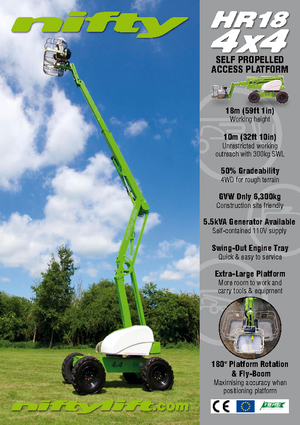 Piattaforme aeree articolate gommate Niftylift HR 18
