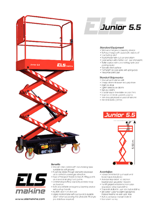 Piattaforme aeree verticali a pantografo su ruote ELS Lift Junior 5.5