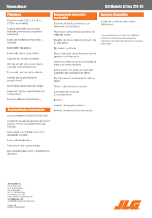 Piattaforme aeree verticali a pantografo su ruote JLG Liftlux 210-25