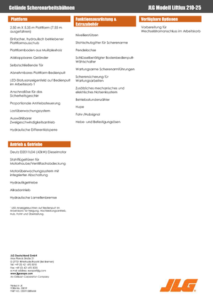 Piattaforme aeree verticali a pantografo su ruote JLG Liftlux 210-25