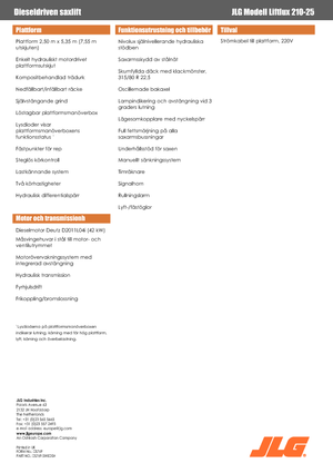 Piattaforme aeree verticali a pantografo su ruote JLG Liftlux 210-25