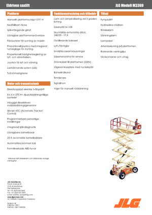Piattaforme aeree verticali a pantografo su ruote JLG M3369LE