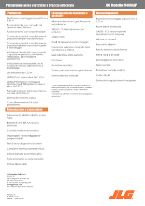 Piattaforme aeree articolate gommate JLG M400AJP