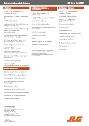Piattaforme aeree articolate gommate JLG M400AJP