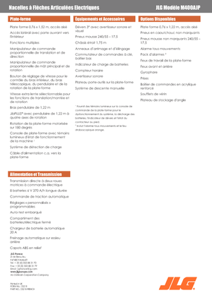 Piattaforme aeree articolate gommate JLG M400AJP