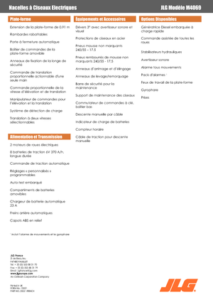 Piattaforme aeree verticali a pantografo su ruote JLG M4069LE