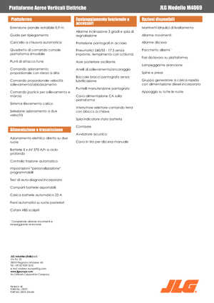 Piattaforme aeree verticali a pantografo su ruote JLG M4069LE