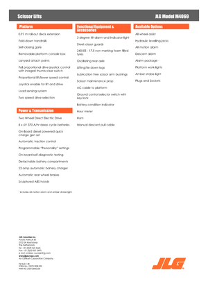 Piattaforme aeree verticali a pantografo su ruote JLG M4069LE