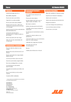 Piattaforme aeree verticali a pantografo su ruote JLG M4069LE