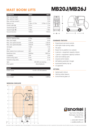Piattaforme aeree verticali Snorkel MB26J