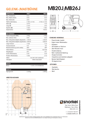 Piattaforme aeree verticali Snorkel MB26J