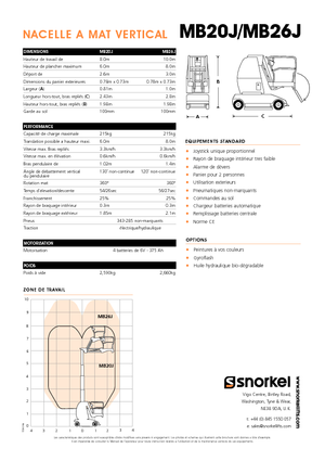 Piattaforme aeree verticali Snorkel MB26J