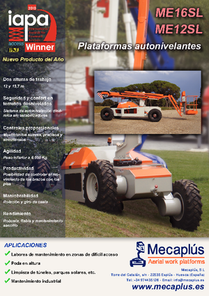 Piattaforme aeree articolate gommate Mecaplús ME 12 SL (4x2)