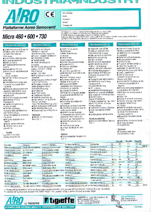 Piattaforme aeree verticali a pantografo su ruote AIRO Micra 600