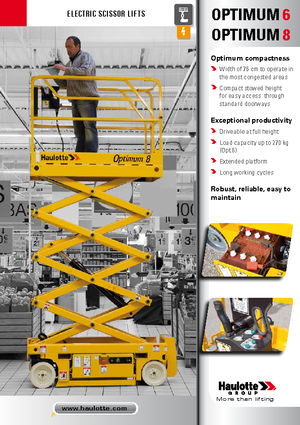 Piattaforme aeree verticali a pantografo su ruote Haulotte Optimum 8