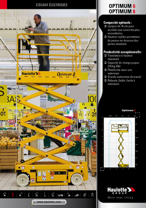 Piattaforme aeree verticali a pantografo su ruote Haulotte Optimum 8