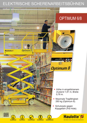 Piattaforme aeree verticali a pantografo su ruote Haulotte Optimum 8