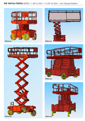 Piattaforme aeree verticali a pantografo su ruote PB PB S131-19E 4x4