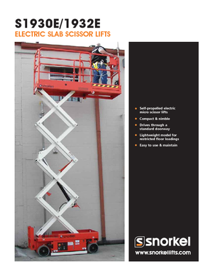 Piattaforme aeree verticali a pantografo su ruote Snorkel S1930E