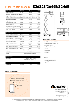 Piattaforme aeree verticali a pantografo su ruote Snorkel S3246E