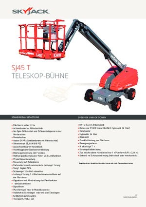 Piattaforme aeree telescopiche gommate Skyjack SJ 45 T