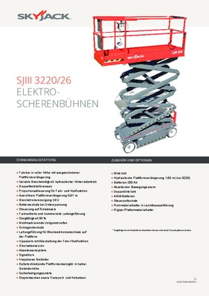 Piattaforme aeree verticali a pantografo su ruote Skyjack SJ III 3220