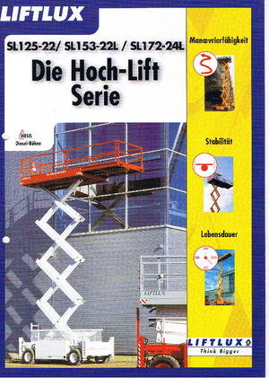 Piattaforme aeree verticali a pantografo su ruote Liftlux SL 172-24