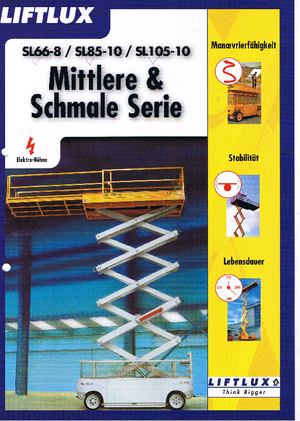 Piattaforme aeree verticali a pantografo su ruote Liftlux SL 105-10