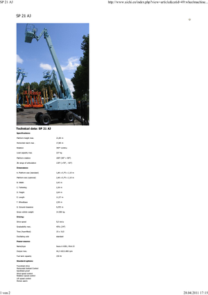 Piattaforme aeree telescopiche gommate Aichi SP21AJ