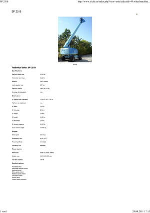 Piattaforme aeree telescopiche gommate Aichi SP25B