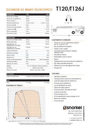Piattaforme aeree telescopiche gommate Snorkel T120
