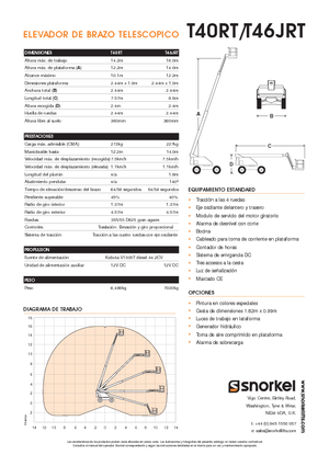 Piattaforme aeree telescopiche gommate Snorkel T40RT