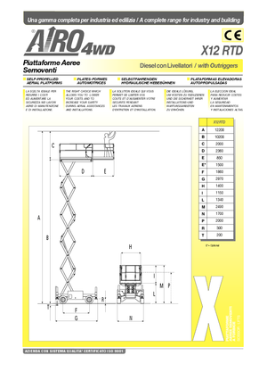Piattaforme aeree verticali a pantografo su ruote AIRO X 12 RTD