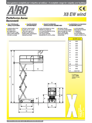 Piattaforme aeree verticali a pantografo su ruote AIRO X 8 EW Wind