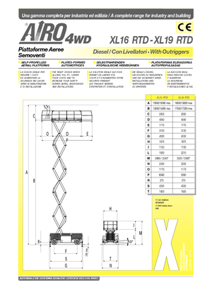 Piattaforme aeree verticali a pantografo su ruote AIRO XL 19 RTD