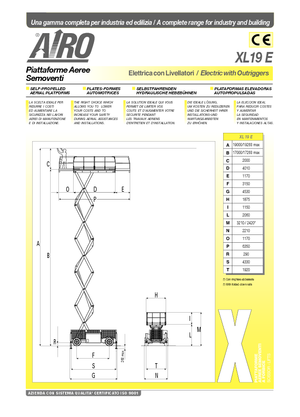 Piattaforme aeree verticali a pantografo su ruote AIRO XL 19 E