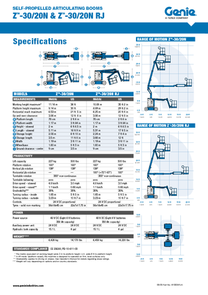 Piattaforme aeree articolate gommate Genie Z-30/20N RJ