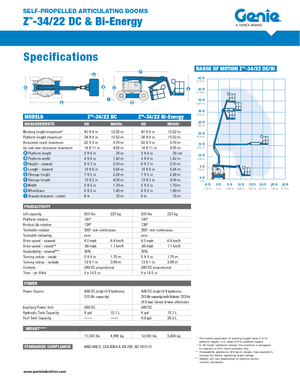 Piattaforme aeree articolate gommate Genie Z-34/22 DC