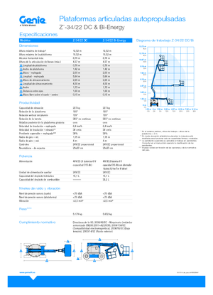 Piattaforme aeree articolate gommate Genie Z-34/22 DC