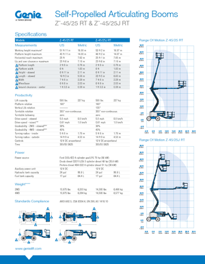 Piattaforme aeree articolate gommate Genie Z-45/25 RT