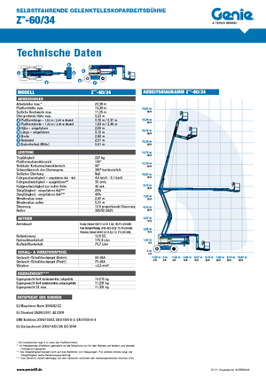 Piattaforme aeree articolate gommate Genie Z-60/34