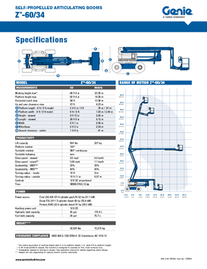 Piattaforme aeree articolate gommate Genie Z-60/34